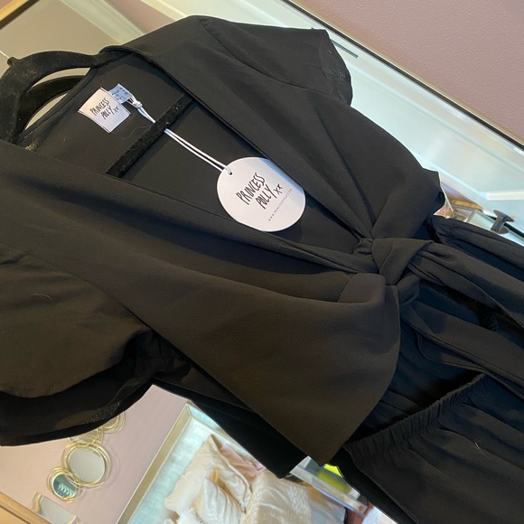 Black Sweet Sahara Tie Front Playsuit- US 4 - Picture 3 of 4